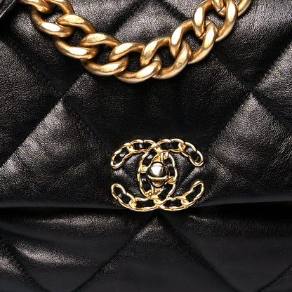 Chanel Goatskin Quilted Large Chanel 19 Flap Black 8 of 10