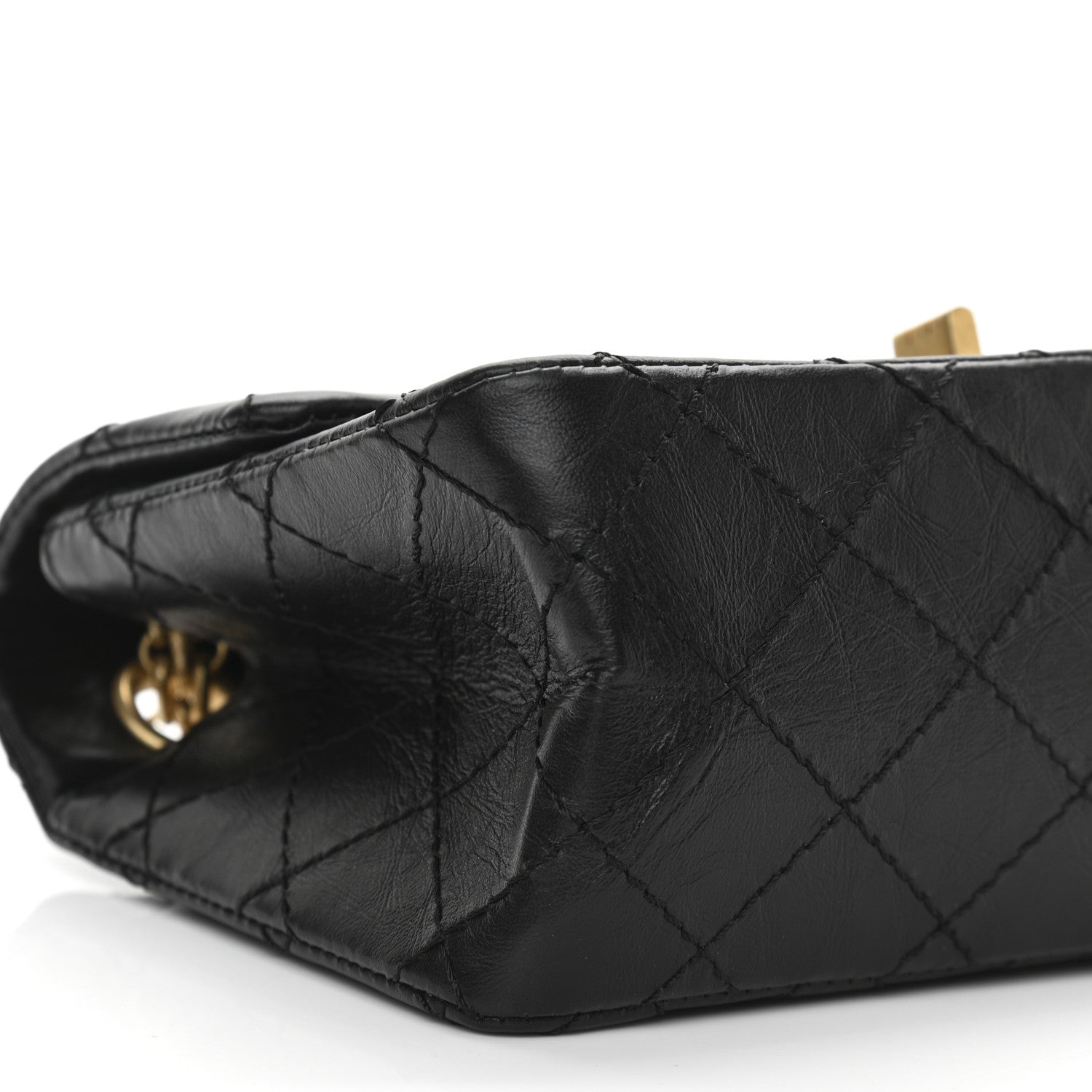 Chanel Aged Calfskin Quilted 2.55 Reissue Mini Flap Black 9 of 11