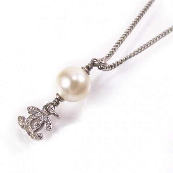 Pearl Crystal CC Necklace