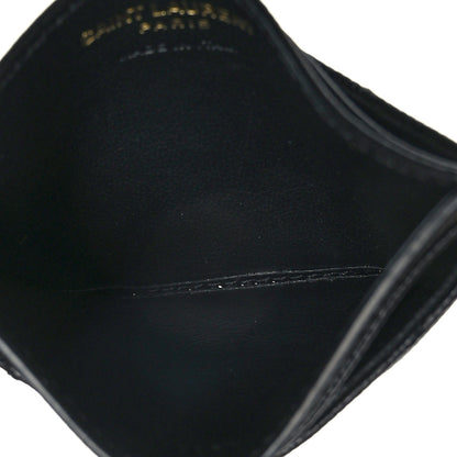 Saint Laurent Grain De Poudre Matelasse Chevron Monogram Credit Card Case Black 5 of 7
