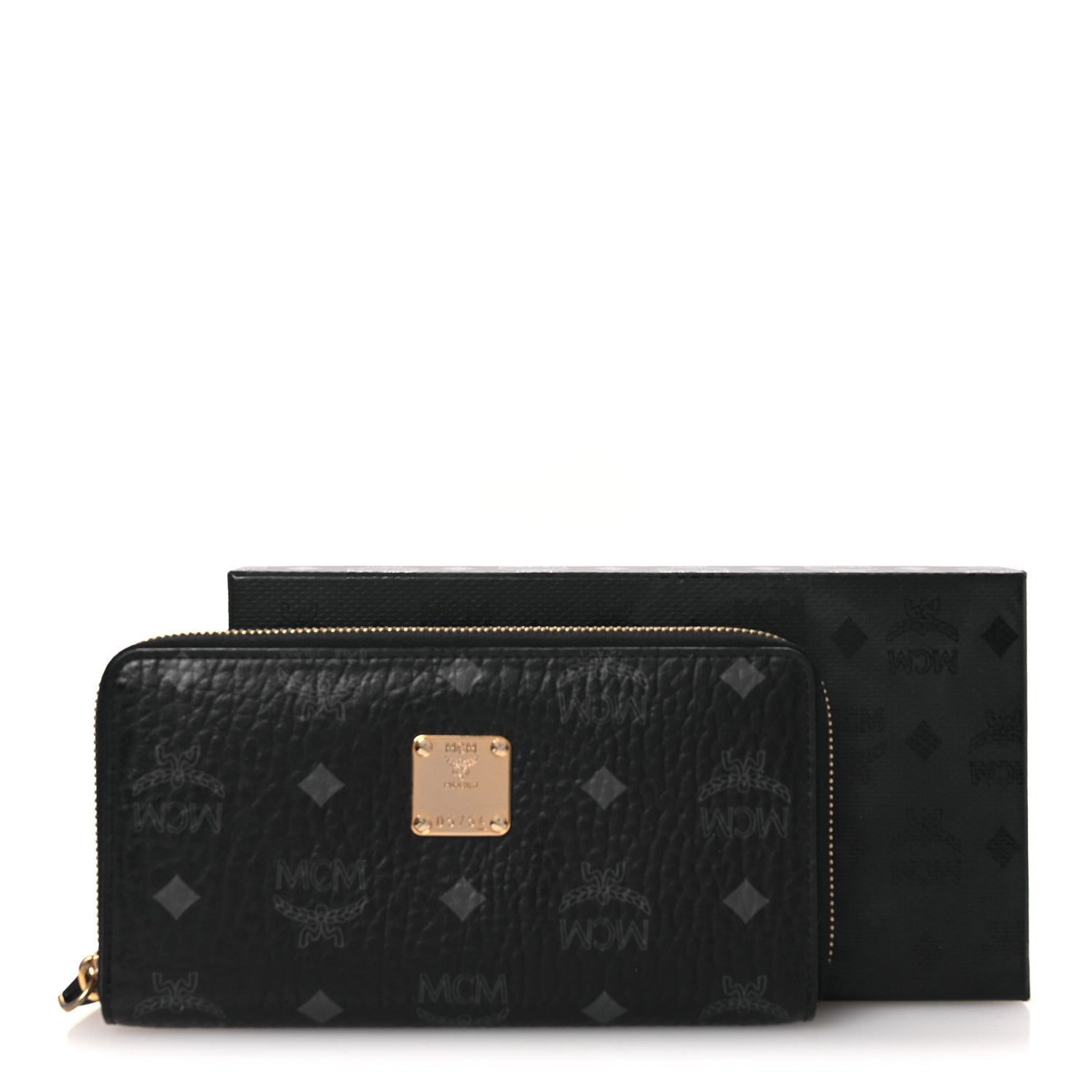 MCM Visetos Large Zip Around Wallet Black 13 of 13