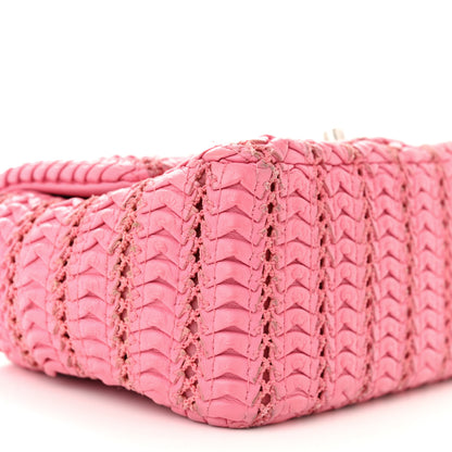 Chanel Lambskin Crochet Embroidered Mini Flap Pink 9 of 10