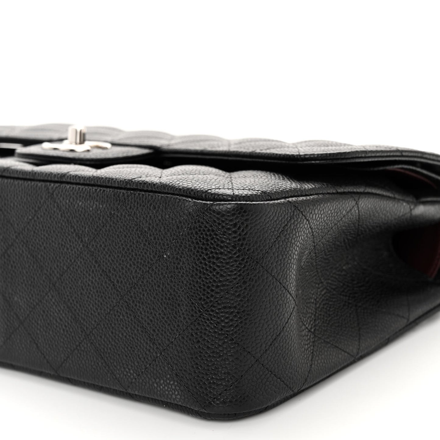 Caviar Quilted Jumbo Double Flap Black