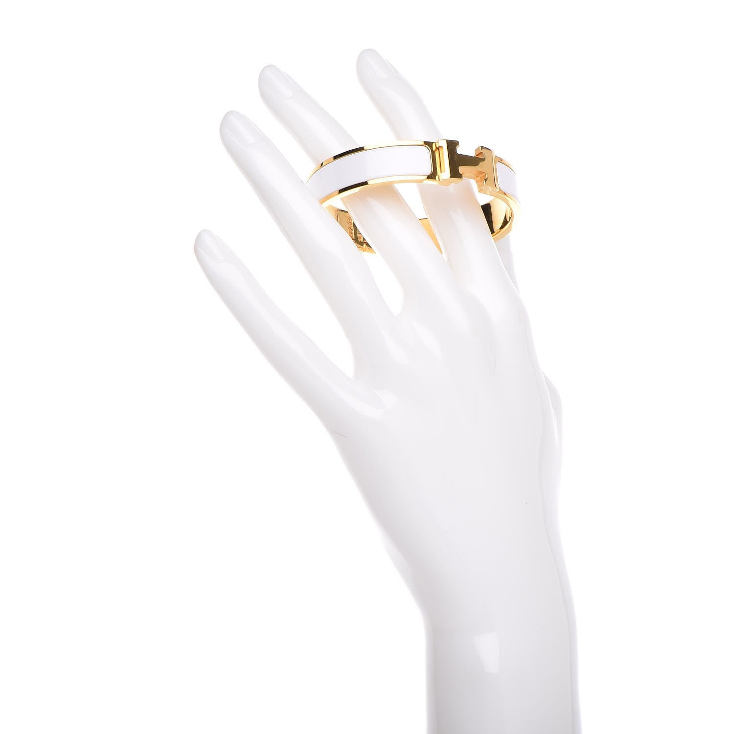 Hermes Enamel Narrow Clic Clac H Bracelet PM White 2 of 6