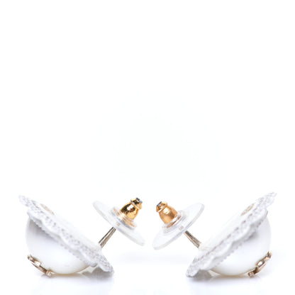 Chanel Pearl CC Round Earrings Light Gold 3 of 4