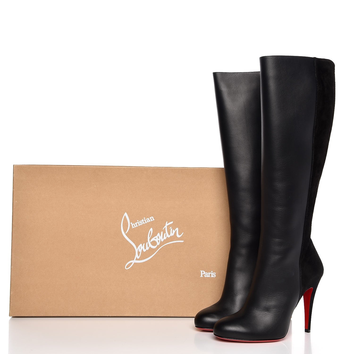 Christian Louboutin Calfskin Suede Acheval 100 Tall Boots 39.5 Black 8 of 8