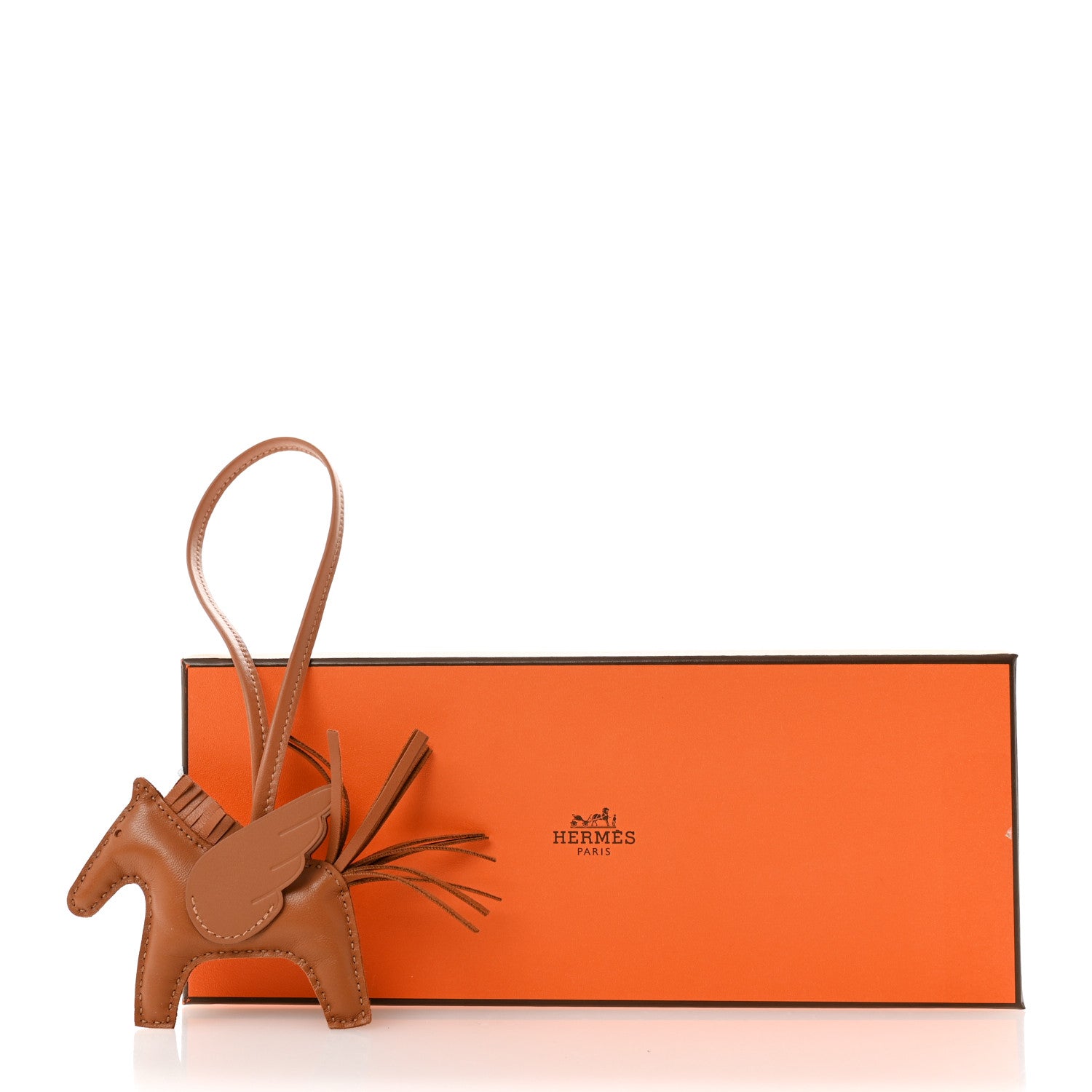 Hermes Milo Lambskin Swift Grigri Rodeo Pegase Horse Bag Charm PM Gold 5 of 5