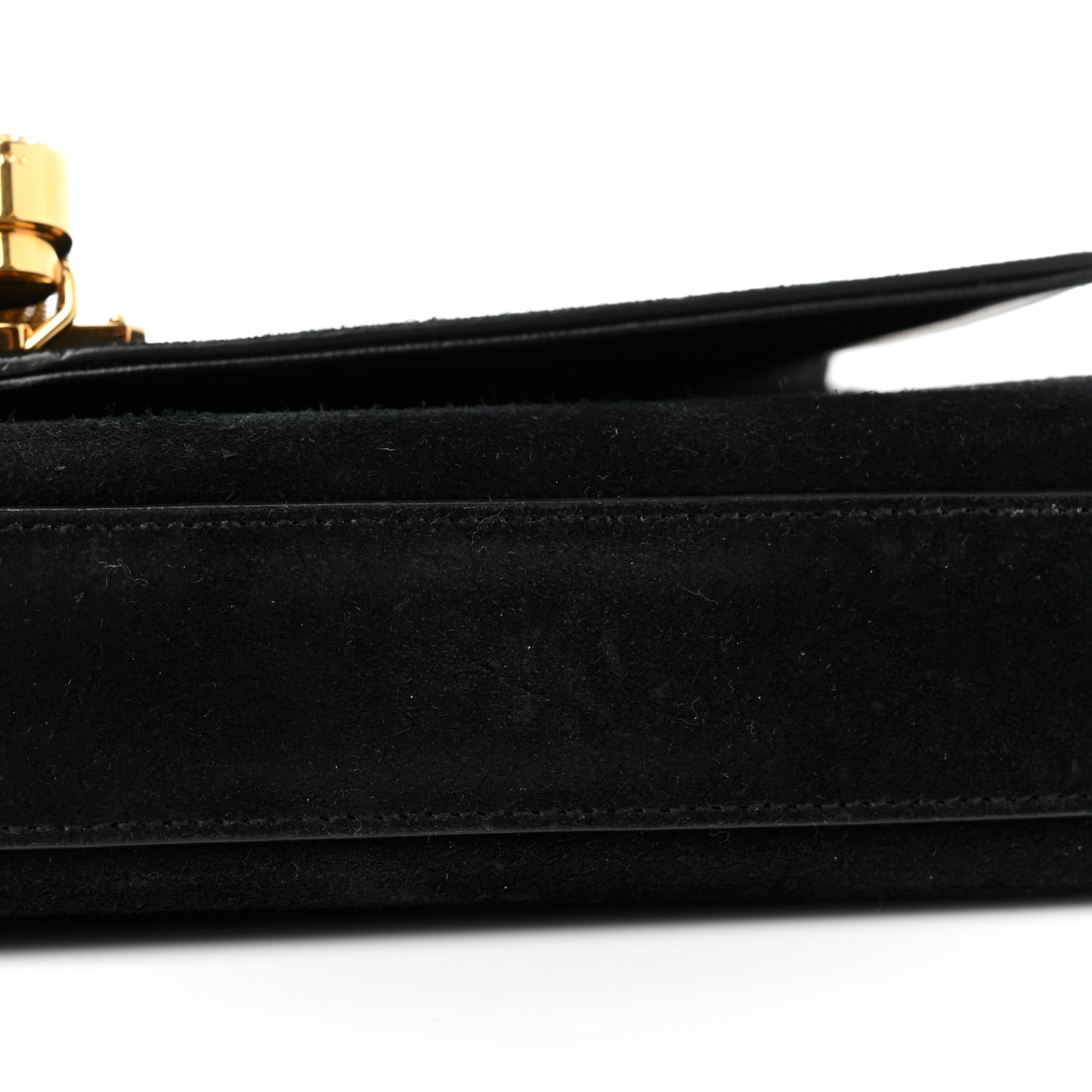 Suede Medium Classic Monogram Kate Tassel Satchel Black