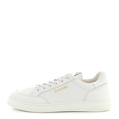 Chanel Calfskin Mens CC Sneakers 43 White 1 of 9