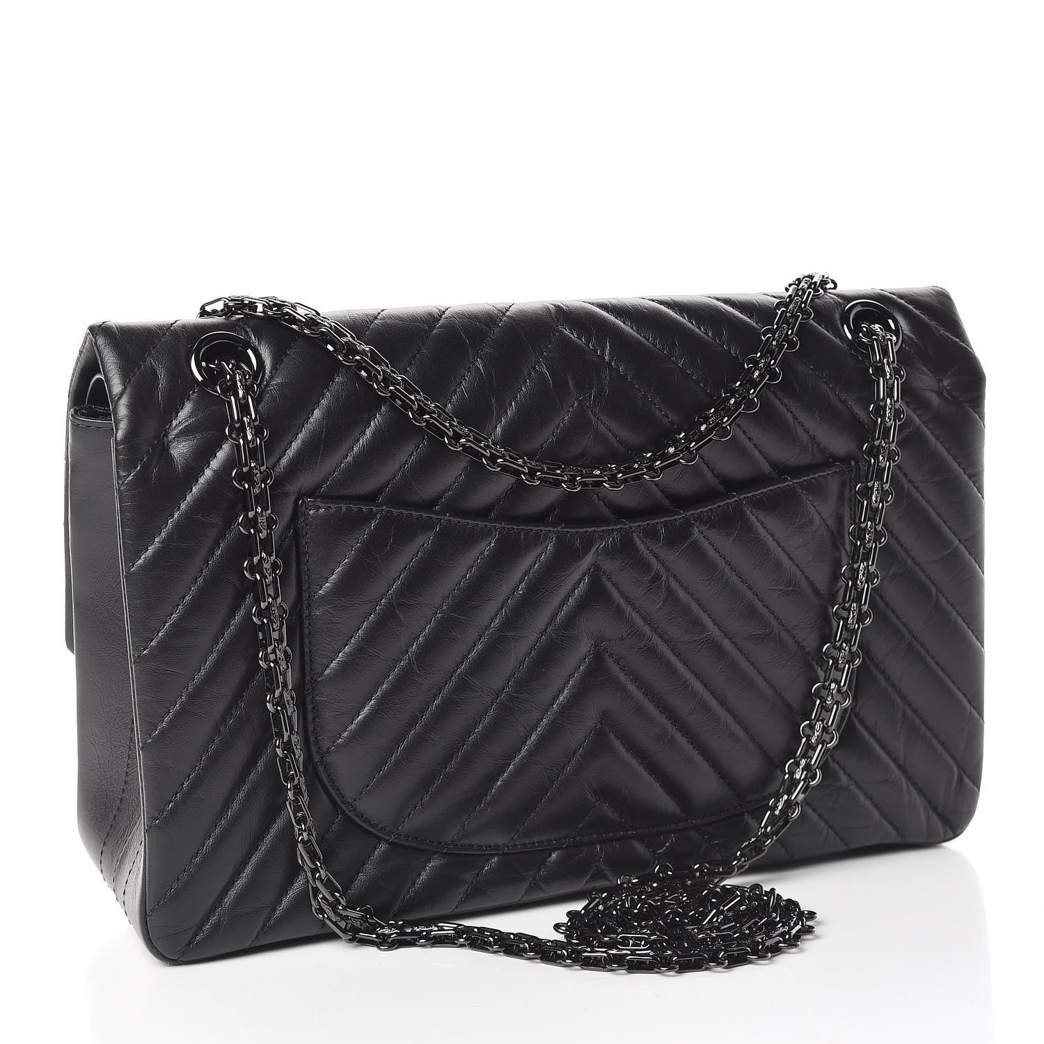 Chanel Aged Calfskin Chevron Quilted 2.55 Reissue 226 So Black 3 of 11