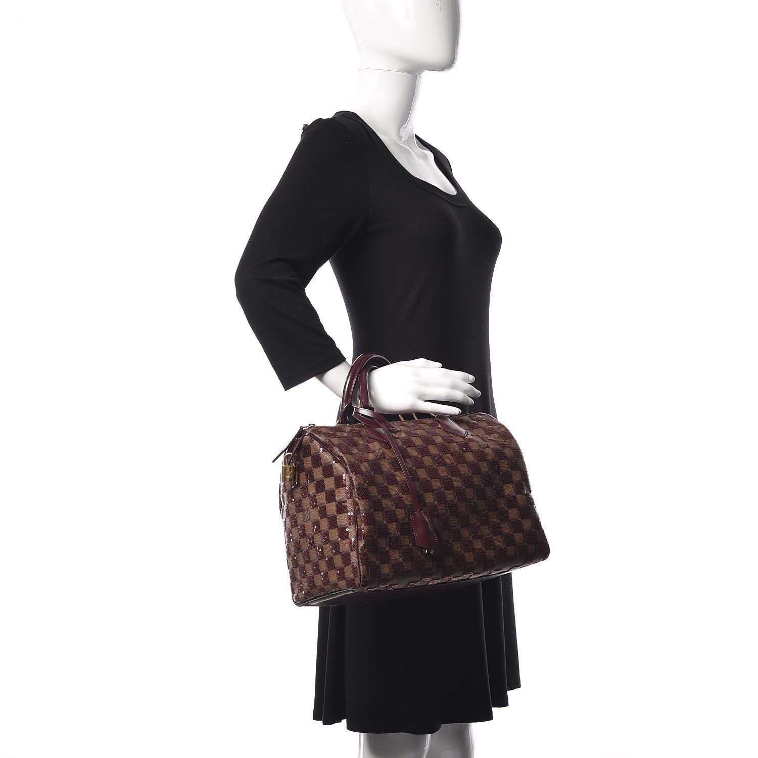 Louis Vuitton Damier Paillettes Speedy 30 Rouge 2 of 11