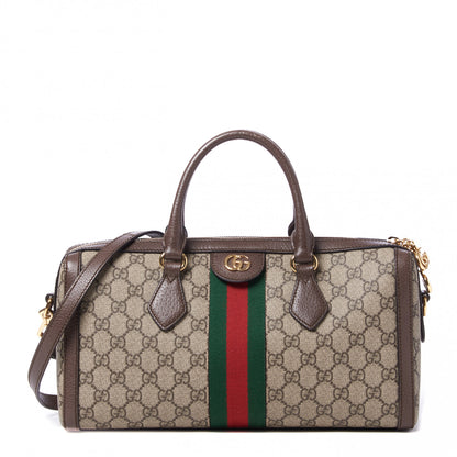Gucci GG Supreme Monogram Web Medium Ophidia Boston Brown 1 of 8