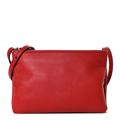 Celine Lambskin Large Trio Crossbody Bag Red 1 of 13