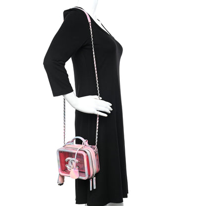 Chanel PVC Patent Calfskin Patent Lambskin Small CC Vanity Case Pink 2 of 13