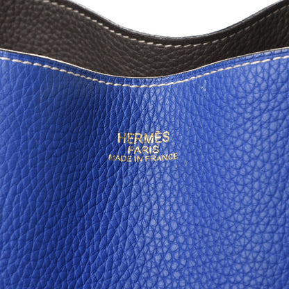 Hermes Taurillon Clemence Double Sens 36 Reversible Tote Graphite Bleu Electrique 24 of 24