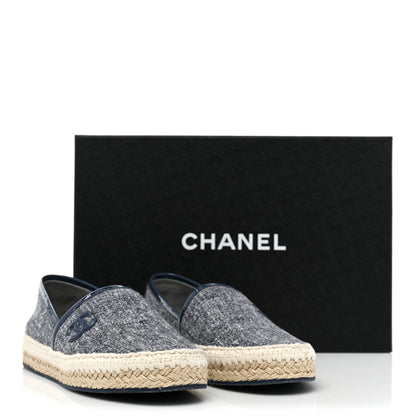 Chanel Fabric Patent Calfskin CC Espadrilles 37 Blue 11 of 11