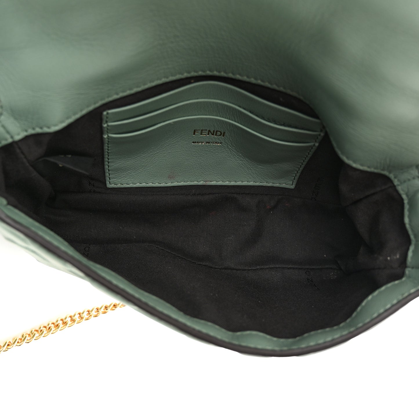 Nappa FF 1974 Embossed Mini Baguette Menta