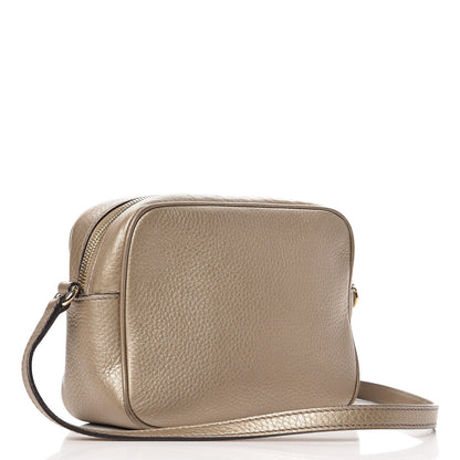 Gucci Metallic Pebbled Calfskin Small Soho Disco Bag Golden Beige 3 of 8