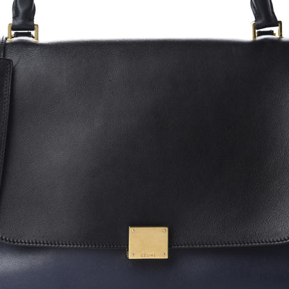 Celine Smooth Calfskin Linen Medium Tri-Color Trapeze Black Navy Blue 13 of 13
