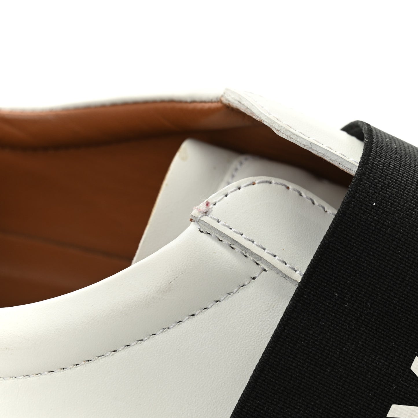 Calfskin Band Logo Womens City Sport Sneakers 38.5 White Black