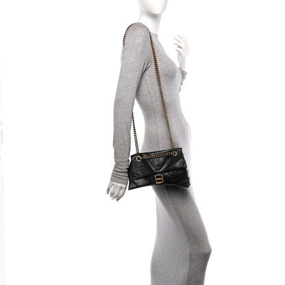Balenciaga Crushed Calfskin Quilted Aged Gold Hardware Small Crush Chain Bag Black 2 of 10