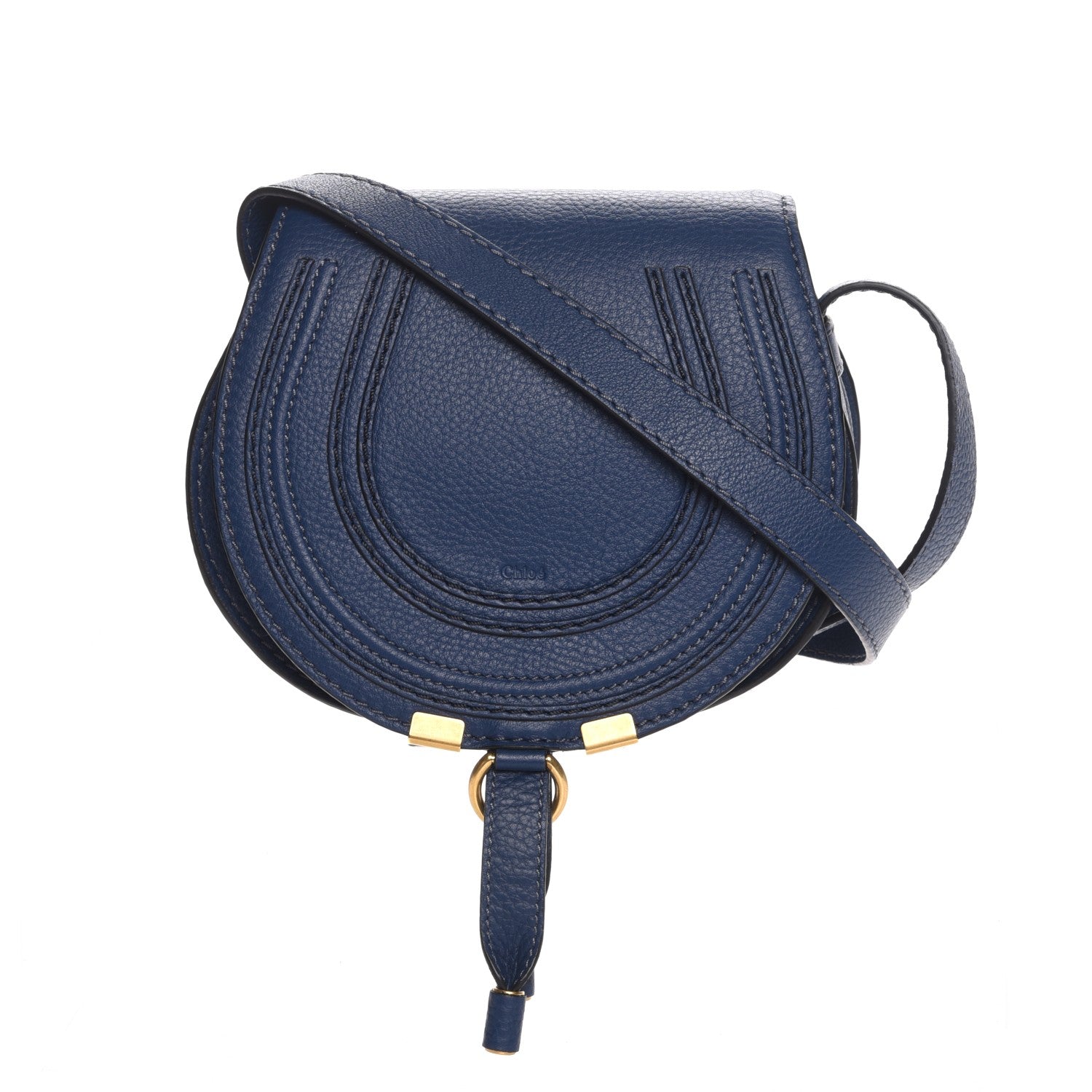 Chloe Calfskin Mini Marcie Round Crossbody Bag Royal Navy 1 of 6