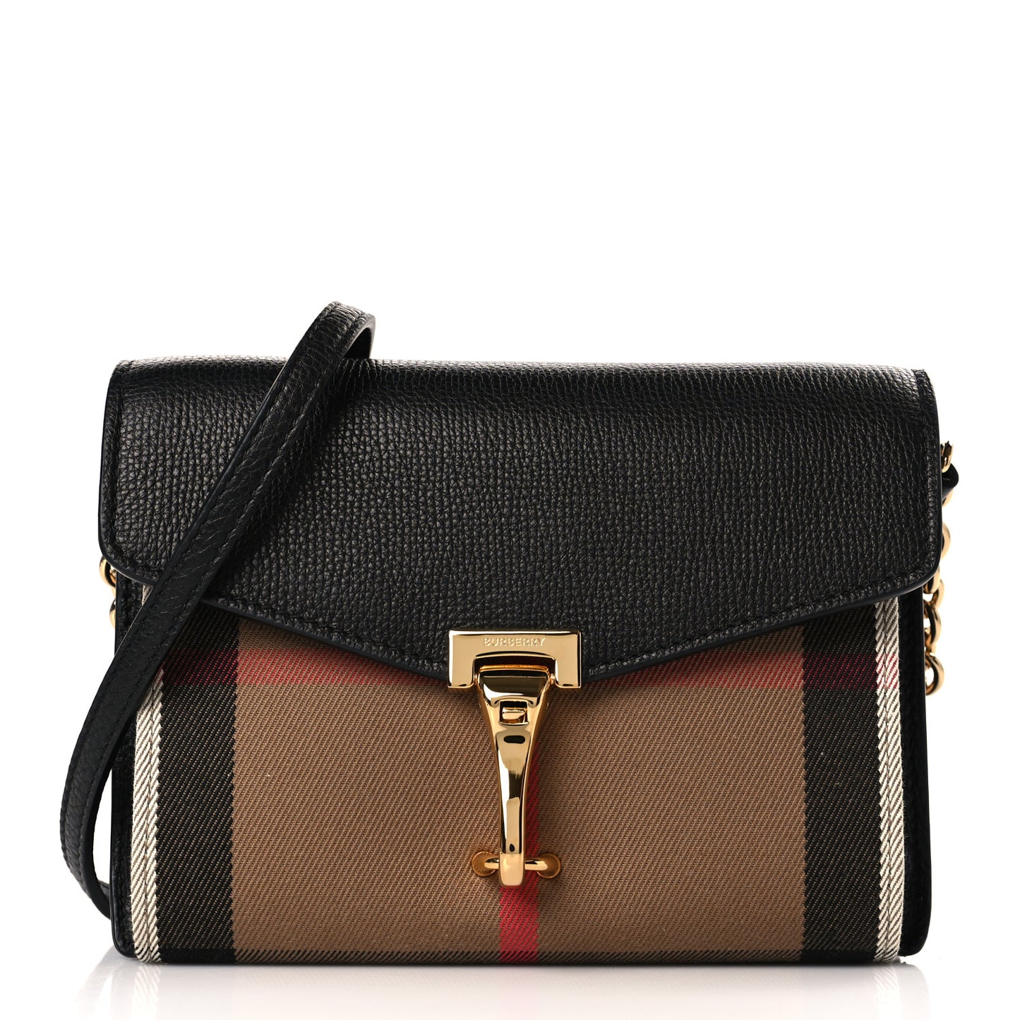 Derby Calfskin House Check Baby Macken Crossbody Bag Black