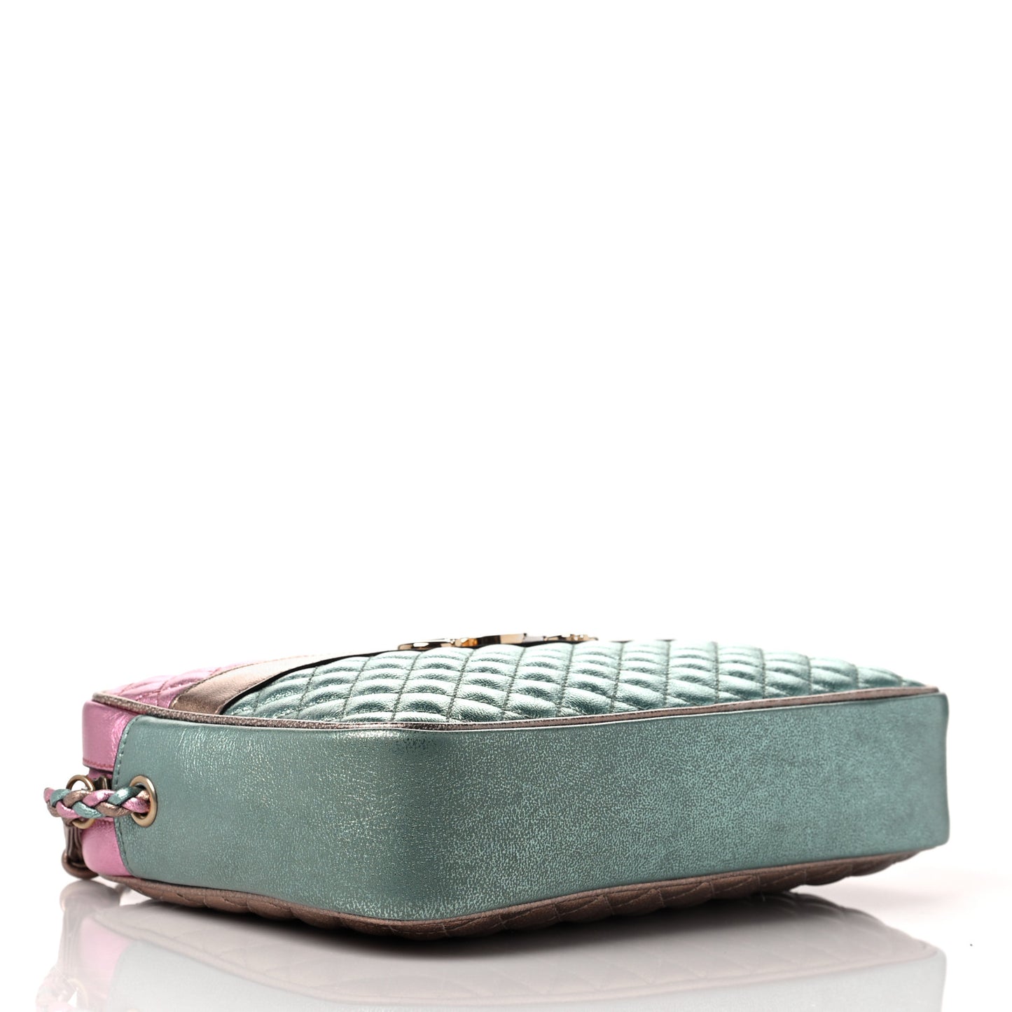 Laminated Nappa Trapuntata Small Zumi Shoulder Bag Rosa Lago Rame