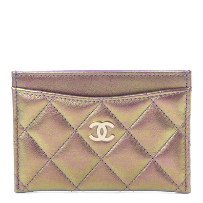 Chanel Iridescent Lambskin Quilted Card Holder Purple 1 of 8