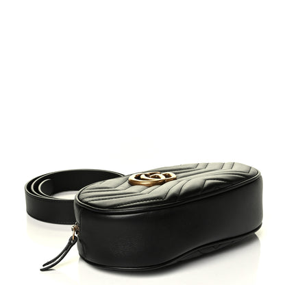 Gucci Calfskin Matelasse GG Marmont Belt Bag 85 34 Black 3 of 7
