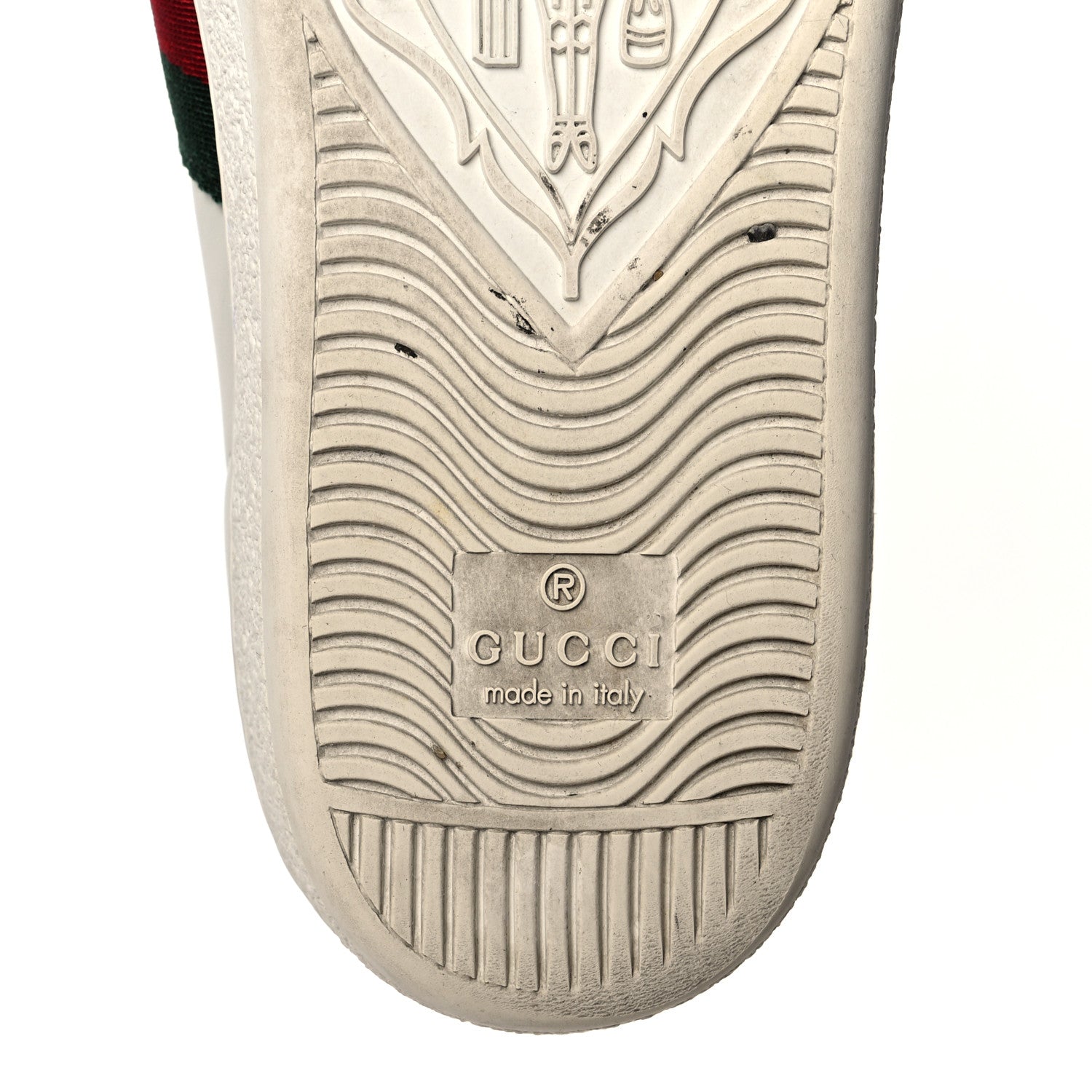 Gucci Calfskin Ayers Bee Embroidered Womens Ace Sneakers 35 White Green 15 of 19