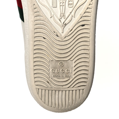 Gucci Calfskin Ayers Bee Embroidered Womens Ace Sneakers 35 White Green 15 of 19