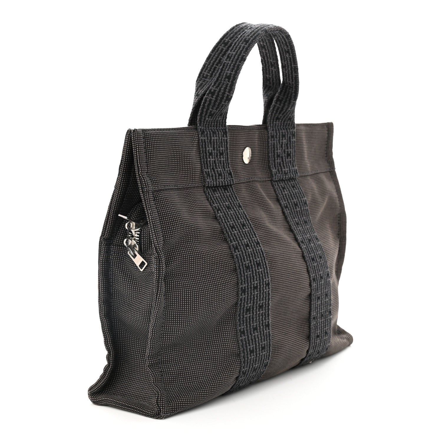 Hermes Canvas Herline PM Tote Grey 2 of 10