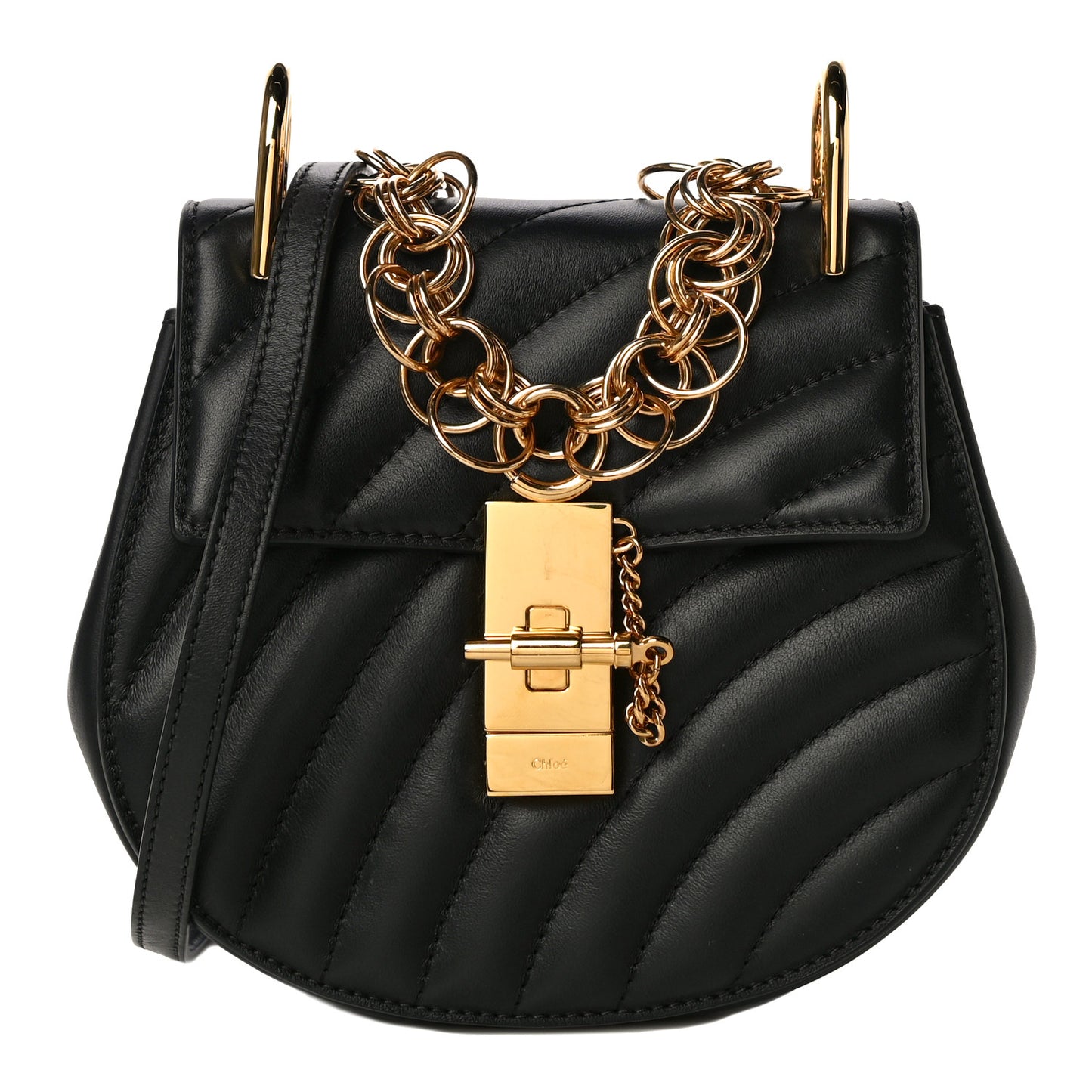 Calfskin Quilted Mini Drew Bijou Shoulder Bag Black