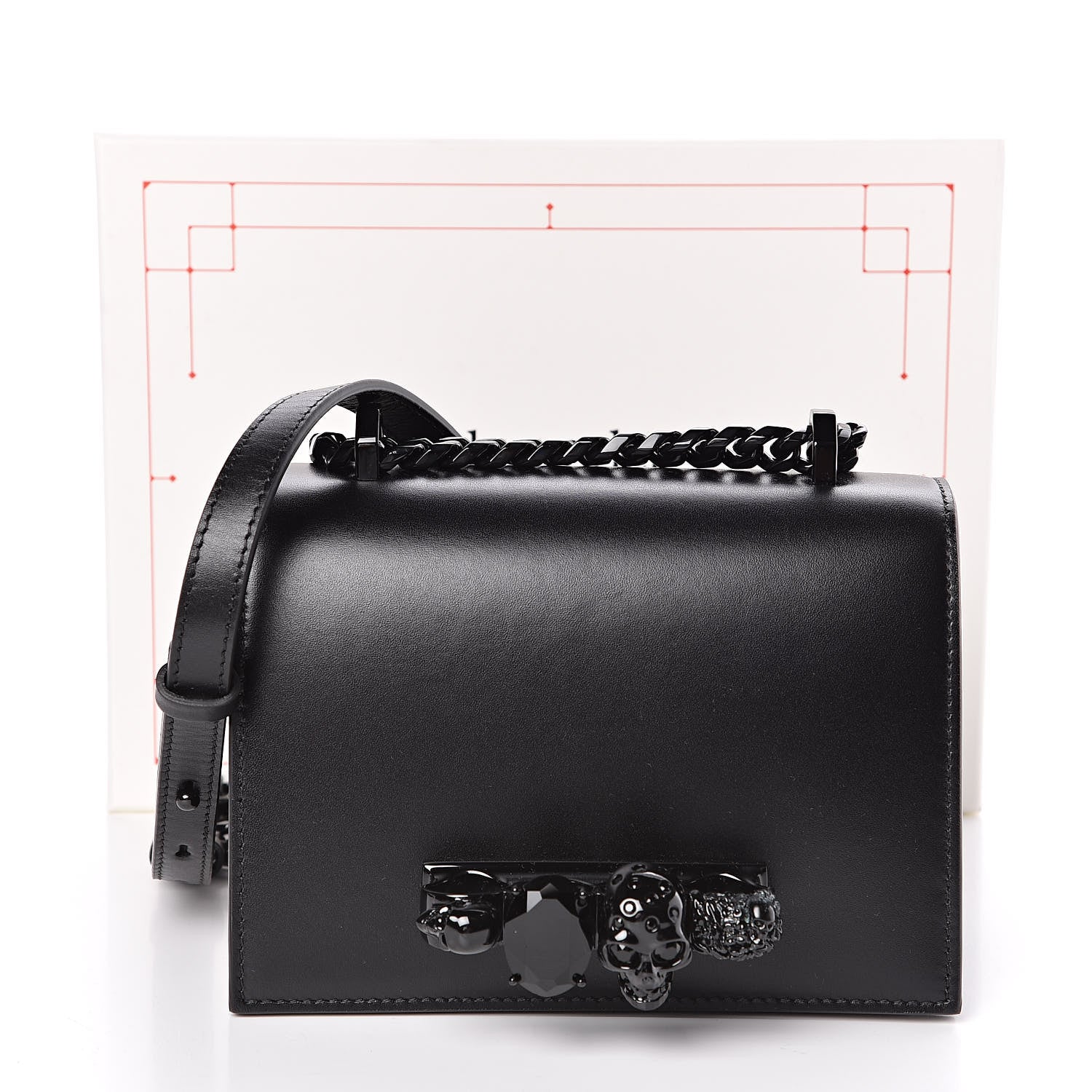 Alexander McQueen Calfskin Knuckle Crossbody Black 10 of 10