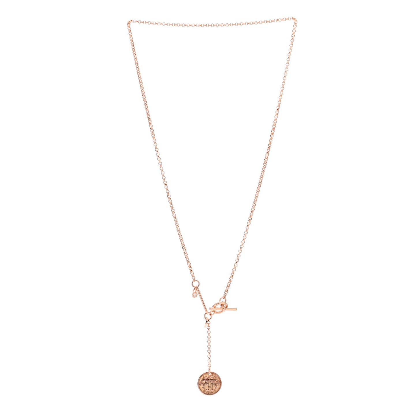 18K Rose Gold Diamond PM Ex-Libris Pendant Necklace