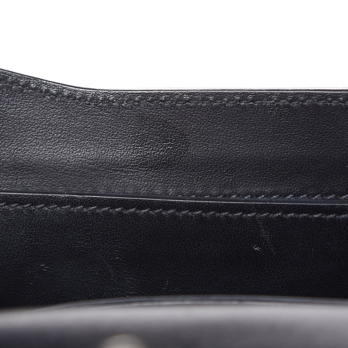 Saffiano Cuir Calfskin Monochrome Envelope Flap Chain Shoulder Bag Black