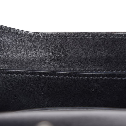 Prada Saffiano Cuir Calfskin Monochrome Envelope Flap Chain Shoulder Bag Black 14 of 18