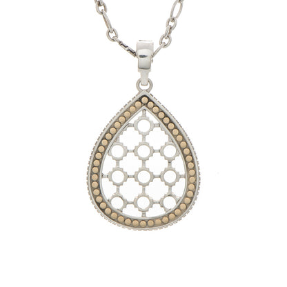 John Hardy Sterling Silver 18K Yellow Gold Dot Teardrop Pendant Necklace 4 of 6