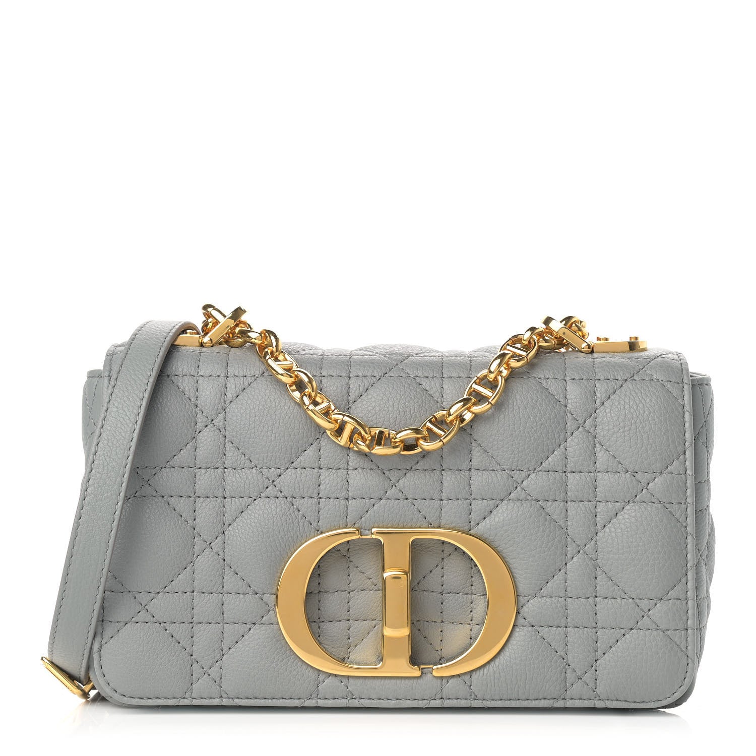Christian Dior Calfskin Cannage Small Caro Bag Grey 1 of 11