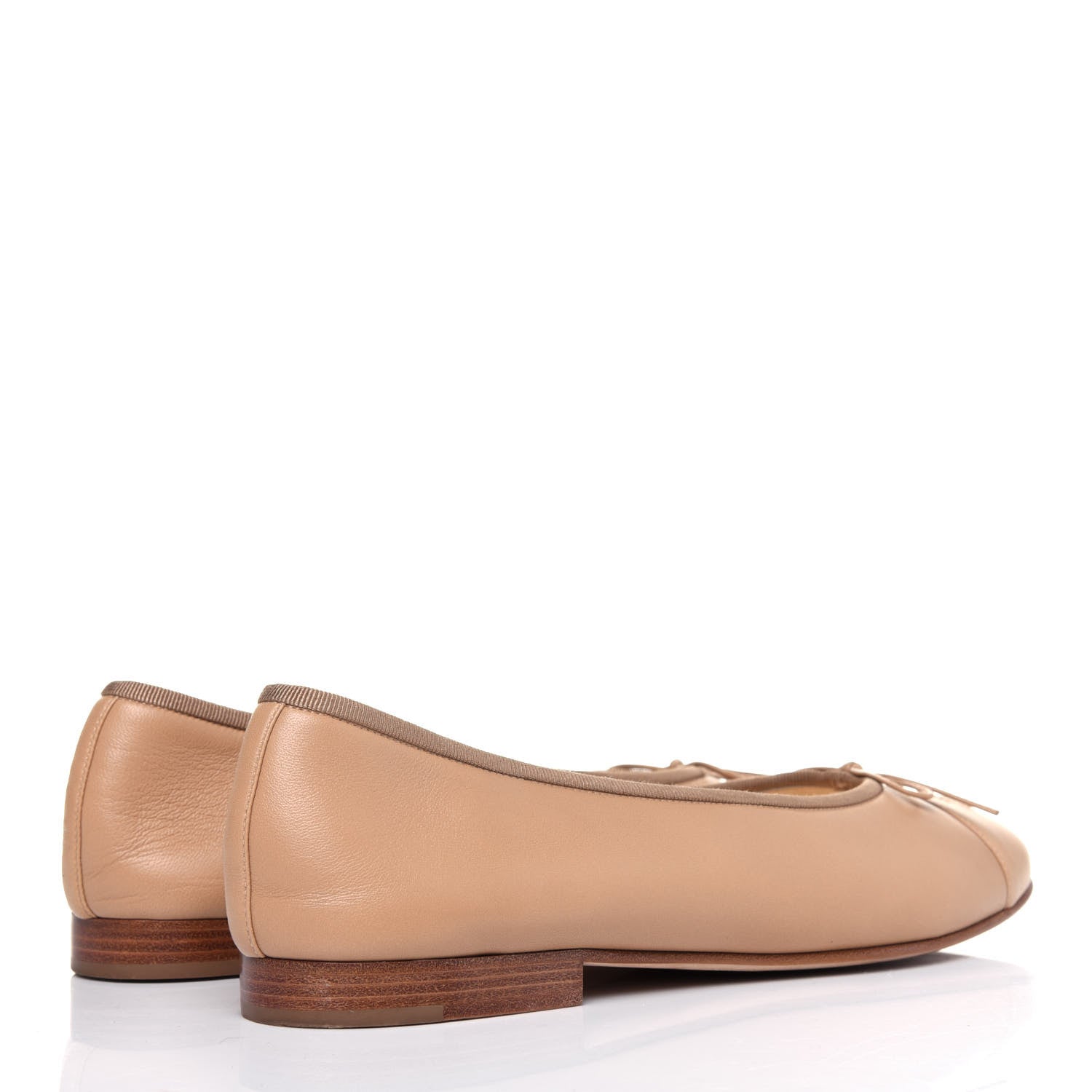 Chanel Lambskin Cap Toe CC Ballerina Flats 41 Beige 4 of 10