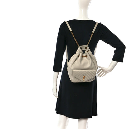 Saint Laurent Lambskin Matelasse Monogram Joe Backpack Cream 2 of 15