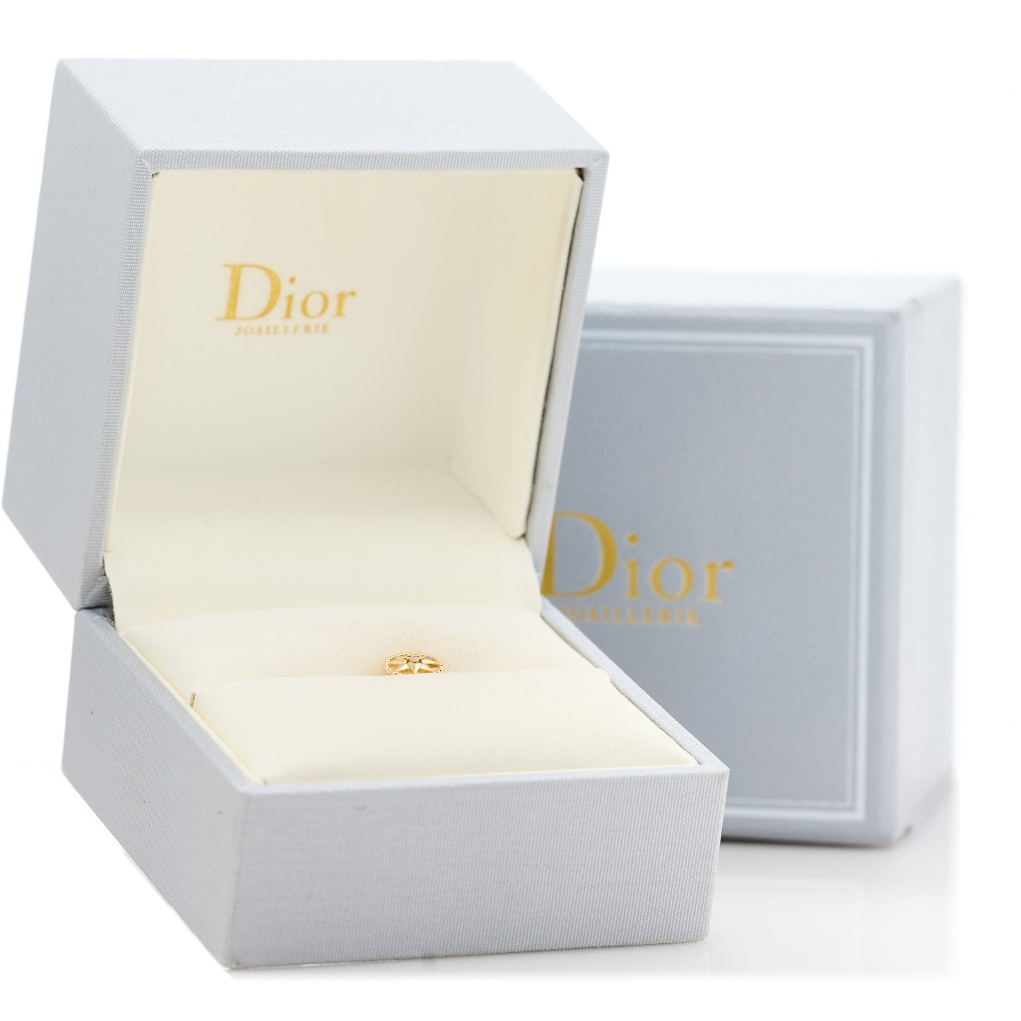 18K Yellow Gold Diamond Small Rose Des Vents Single Earring