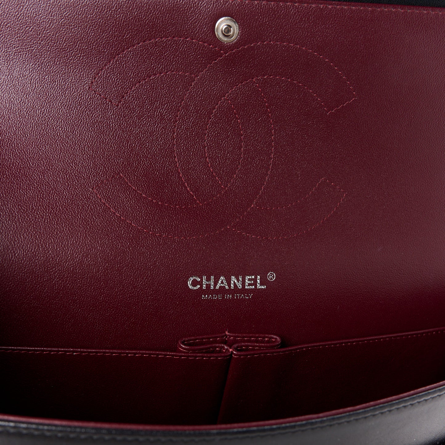 Lambskin Quilted Jumbo Double Flap Black