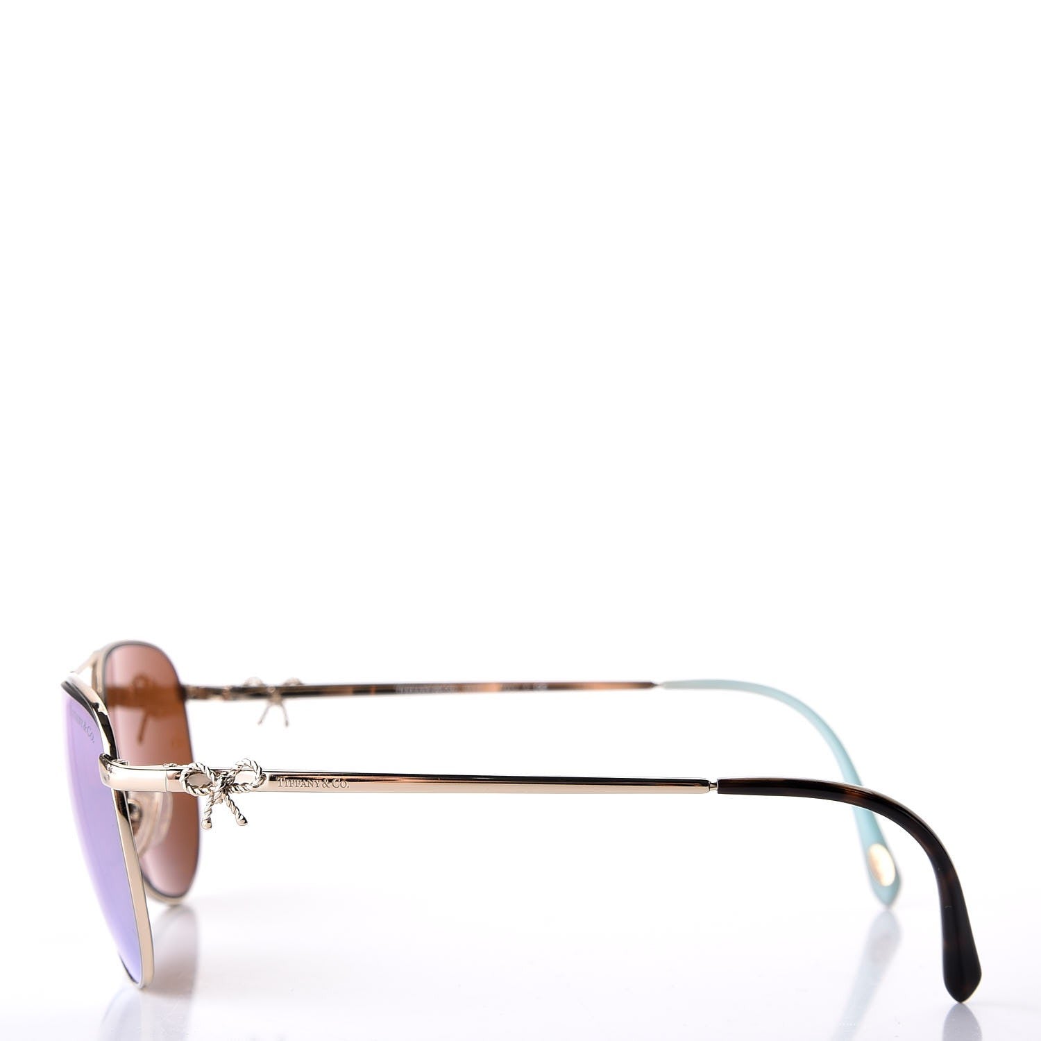 Tiffany Aviator Twist Bow Sunglasses TF 3044 Gold 4 of 10
