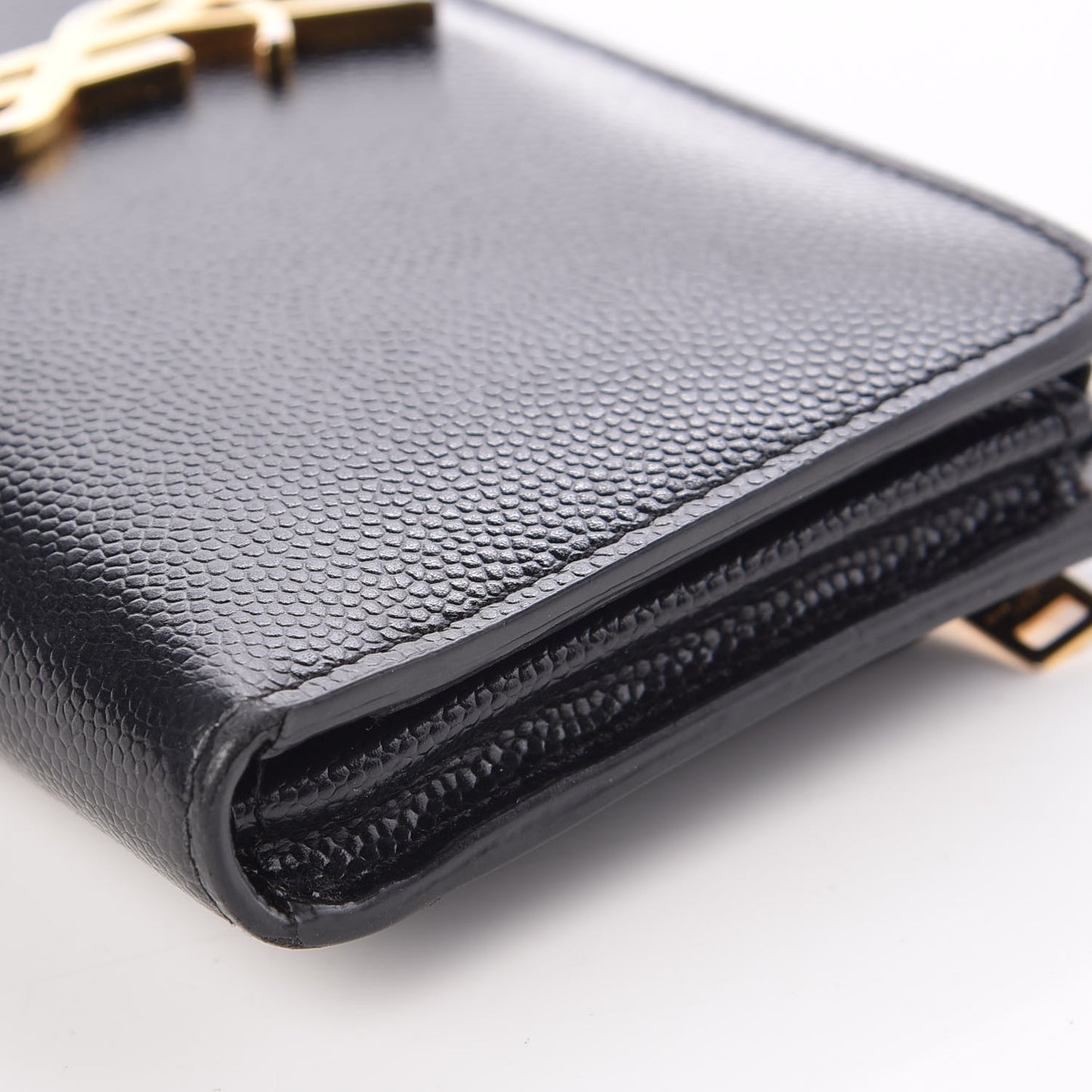 Grain De Poudre Matelasse Monogram Phone Wallet Black