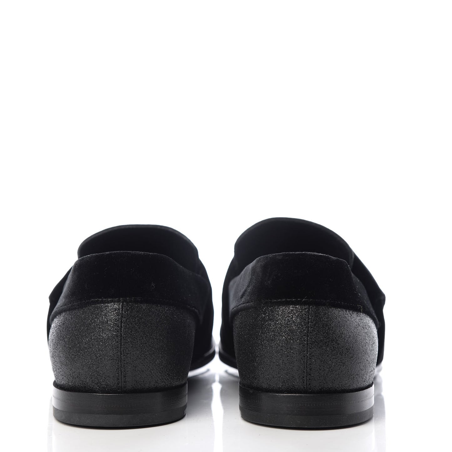 Glitter Velvet Mens John Slip On Loafers 40.5 Black