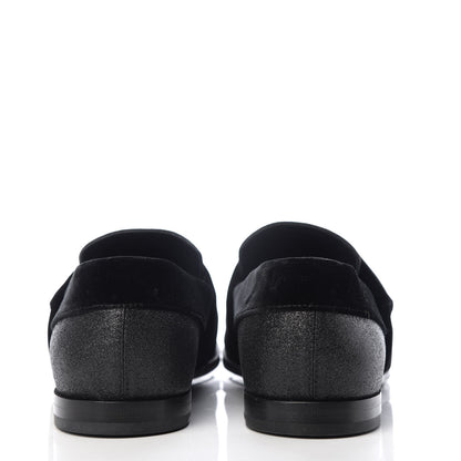 Jimmy Choo Glitter Velvet Mens John Slip On Loafers 40.5 Black 7 of 10