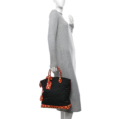 Louis Vuitton Nylon Monogram Kusama Infinity Dots Vertical Lockit Black Red 2 of 10