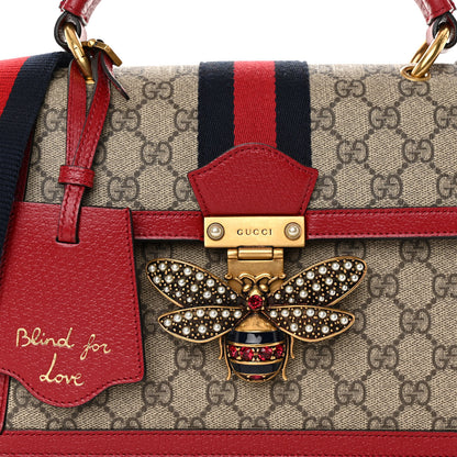 Gucci GG Supreme Monogram Small Queen Margaret Top Handle Bag Red 8 of 10